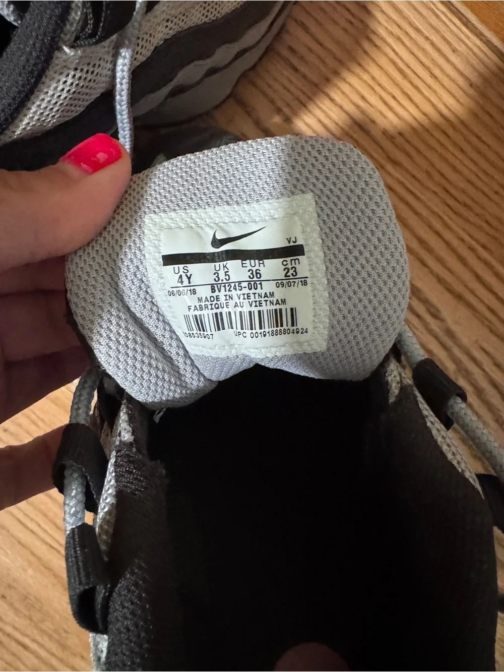 Nike Kids Black and Gray Sneakers with Yellow Logo